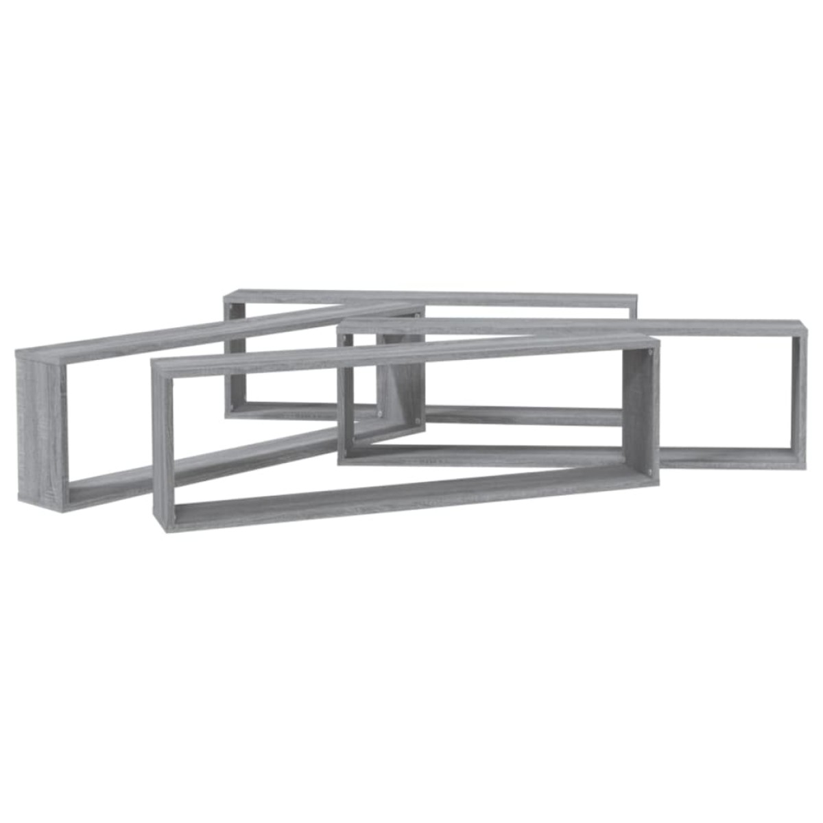 vidaXL Ραφιέρες Τοίχου Κύβος 4 τεμ Γκρι Sonoma 100x15x30εκ. Επεξ. Ξύλο