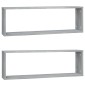 vidaXL Ραφιέρες Τοίχου Κύβος 2 τεμ Γκρι Sonoma 80x15x26,5 εκ. Επ. Ξύλο
