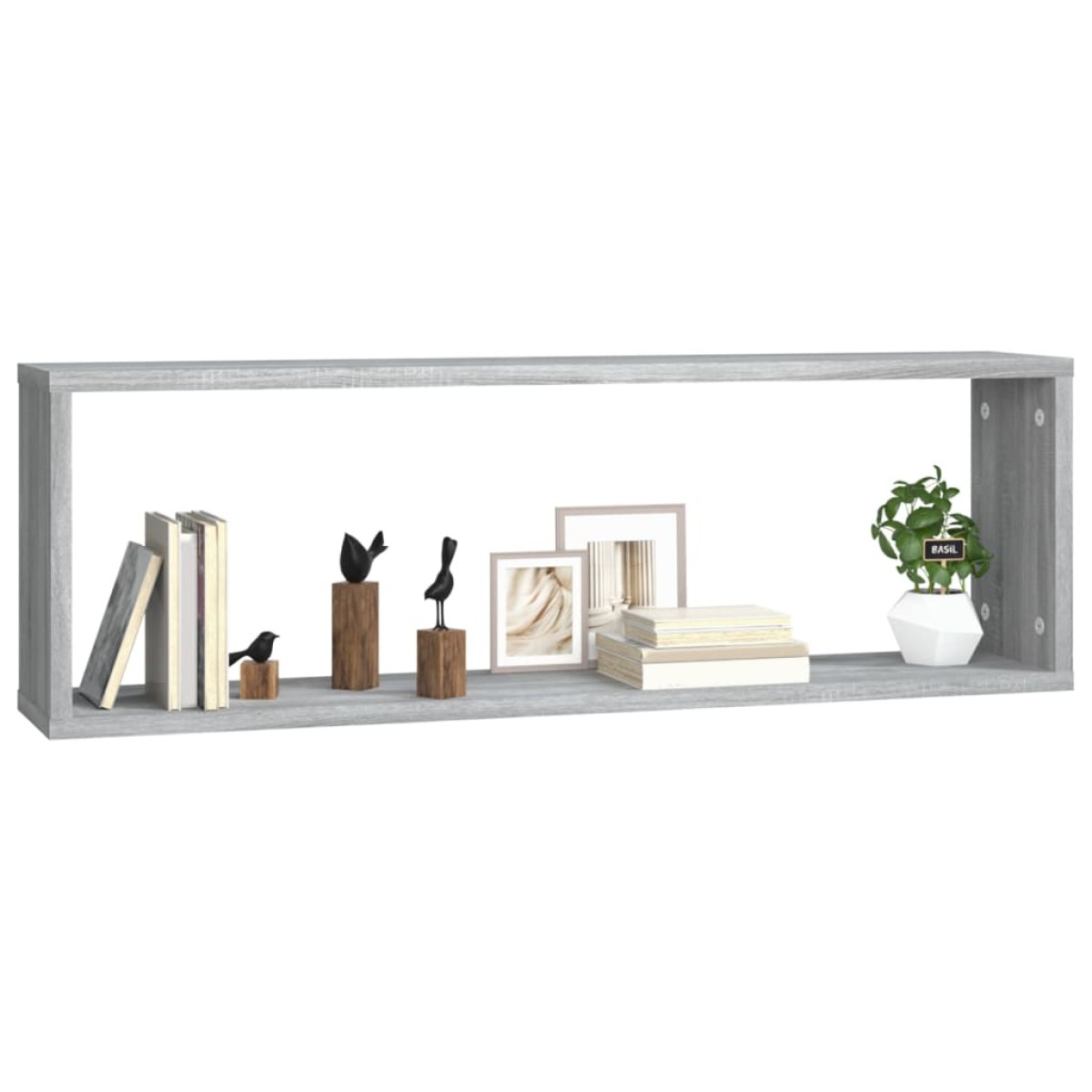 vidaXL Ραφιέρες Τοίχου Κύβος 2 τεμ Γκρι Sonoma 80x15x26,5 εκ. Επ. Ξύλο