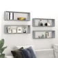 vidaXL Ραφιέρες Τοίχου Κύβος 4 τεμ Γκρι Sonoma 80x15x26,5 εκ. Επ. Ξύλο