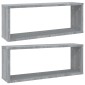 vidaXL Ραφιέρες Τοίχου Κύβος 2 τεμ Γκρι Sonoma 60x15x23 εκ. Επεξ. Ξύλο