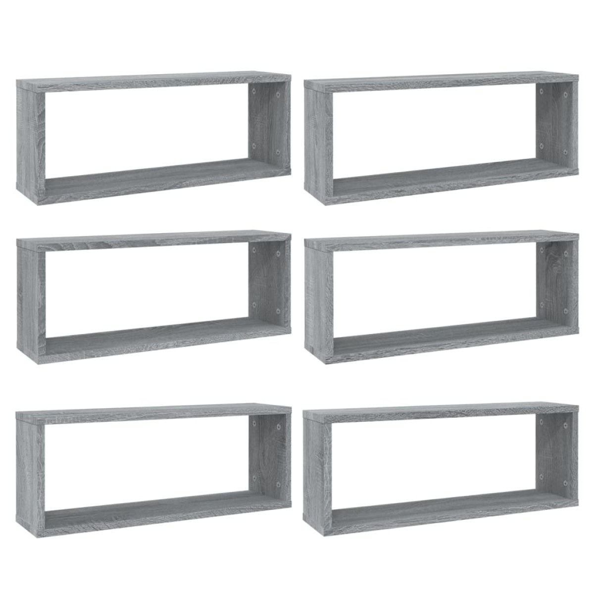 vidaXL Ραφιέρες Τοίχου Κύβος 6 τεμ Γκρι Sonoma 60x15x23 εκ. Επεξ. Ξύλο