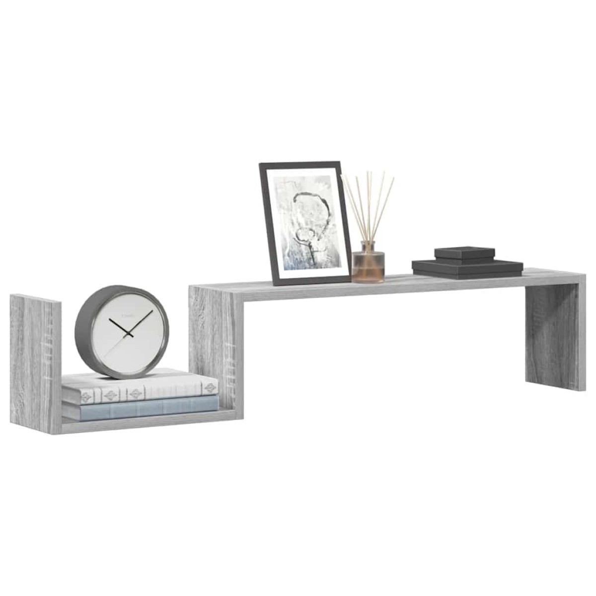 vidaXL Ράφια Τοίχου 2 τεμ. Γκρι Sonoma 100x15x20 εκ. από Επεξεργ. Ξύλο