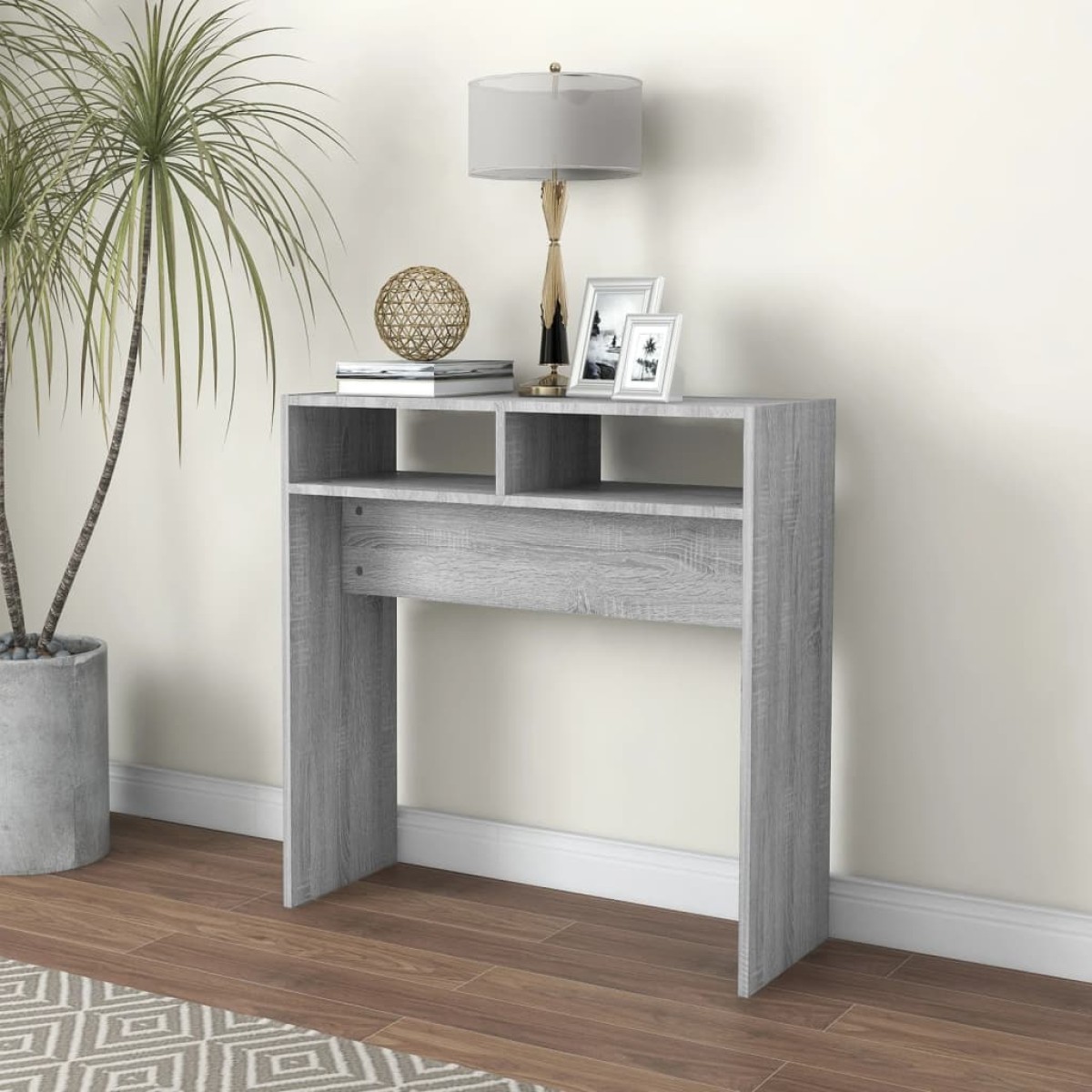 vidaXL Τραπέζι Κονσόλα Γκρι Sonoma 78 x 30 x 80 εκ. Επεξεργασμένο Ξύλο