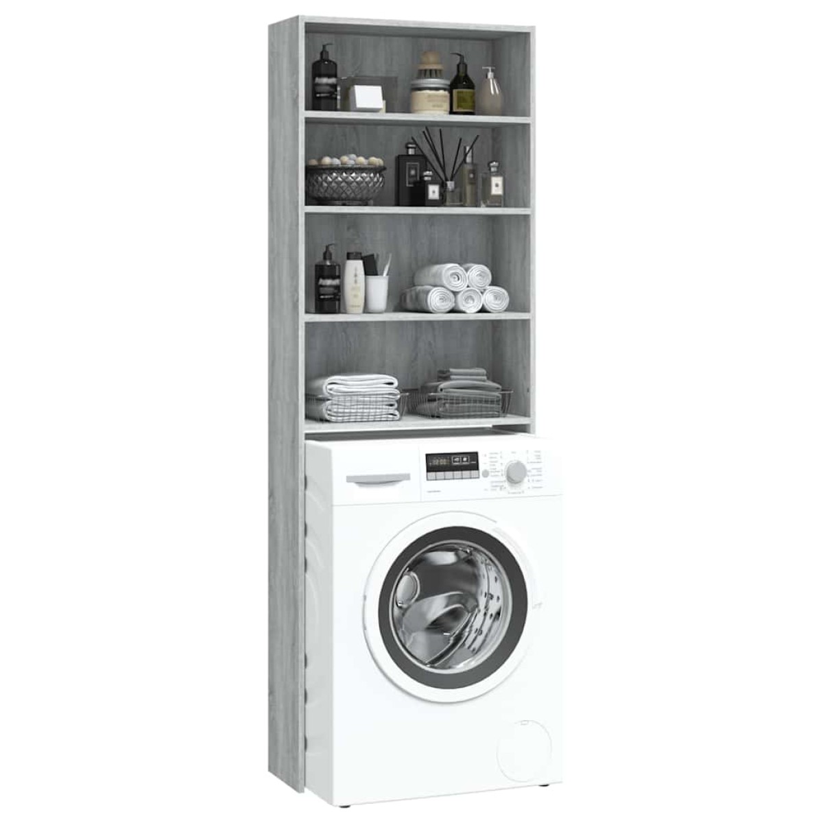 vidaXL Ντουλάπι Πλυντηρίου Γκρι Sonoma 64 x 24 x 190 εκ.
