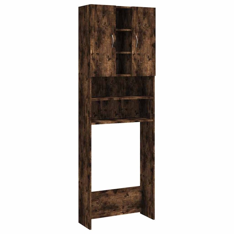 vidaXL Ντουλάπι Πλυντηρίου Καπνιστή Δρυς 64 x 25,5 x 190 εκ.