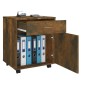 vidaXL Ντουλάπι Με Ροδάκια Καπνιστή Δρυς 45x38x54 εκ. Επεξεργ. Ξύλο