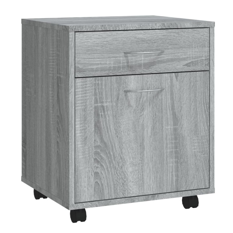 vidaXL Ντουλάπι Με Ροδάκια Γκρι Sonoma 45 x 38 x 54 εκ. Επεξεργ. Ξύλο