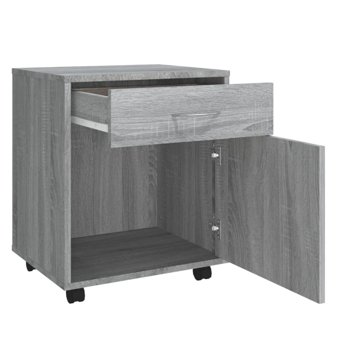 vidaXL Ντουλάπι Με Ροδάκια Γκρι Sonoma 45 x 38 x 54 εκ. Επεξεργ. Ξύλο