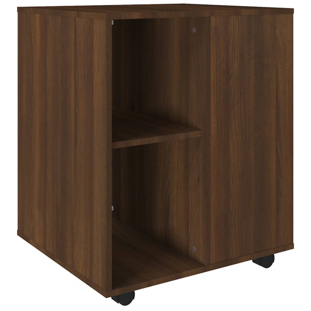 vidaXL Ντουλάπι Με Ροδάκια Καφέ Δρυς 60 x 53 x 72 εκ. Επεξεργ. Ξύλο