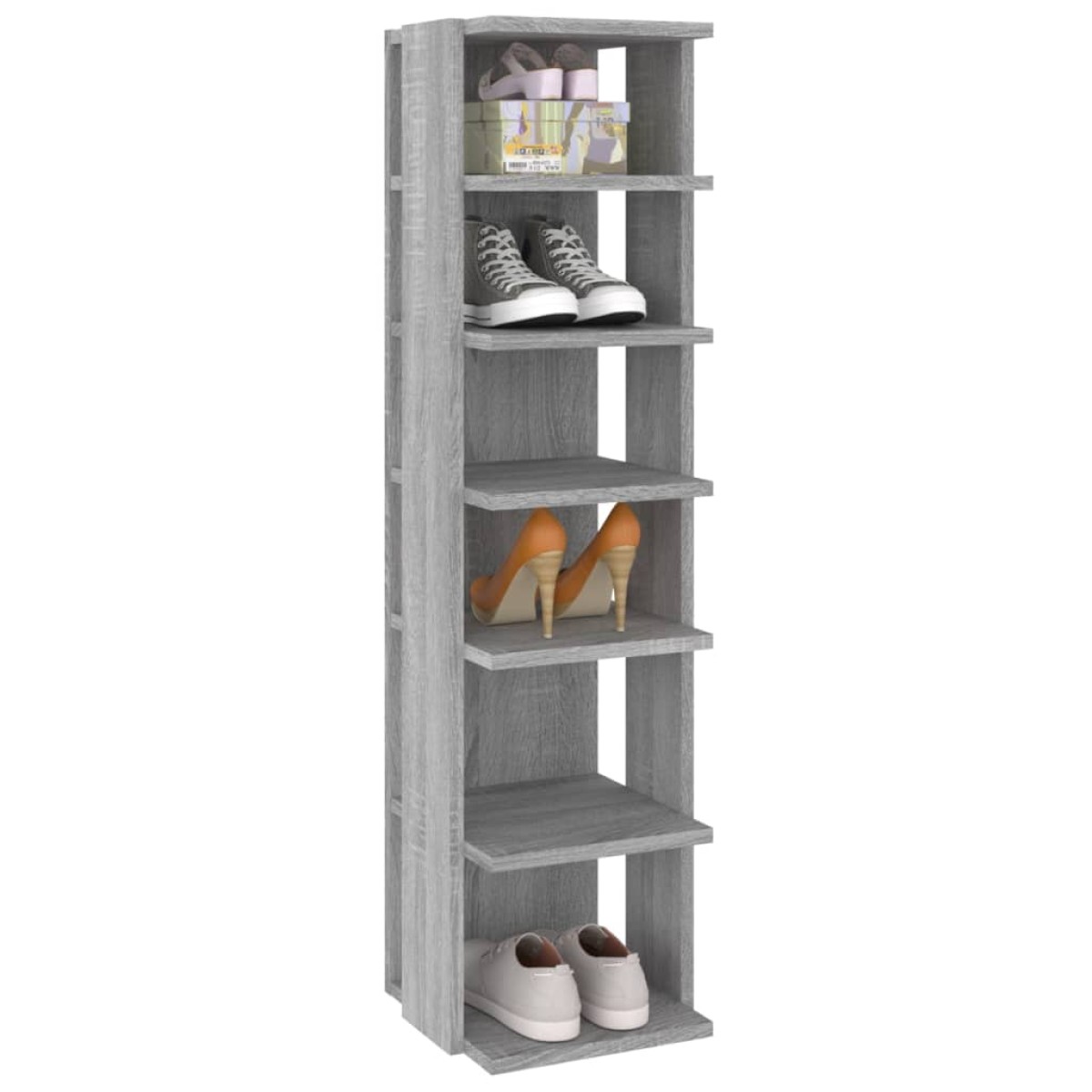 vidaXL Παπουτσοθήκες 2 τεμ. Γκρι Sonoma 27,5x27x102 εκ. Επεξ. Ξύλο