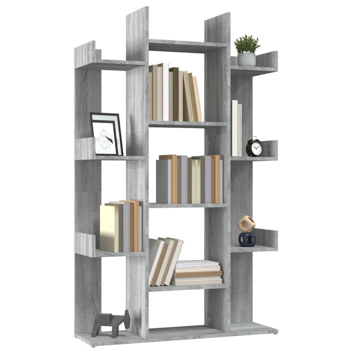 vidaXL Βιβλιοθήκη Γκρι Sonoma 86x25,5x140 εκ. από Επεξεργασμένο Ξύλο