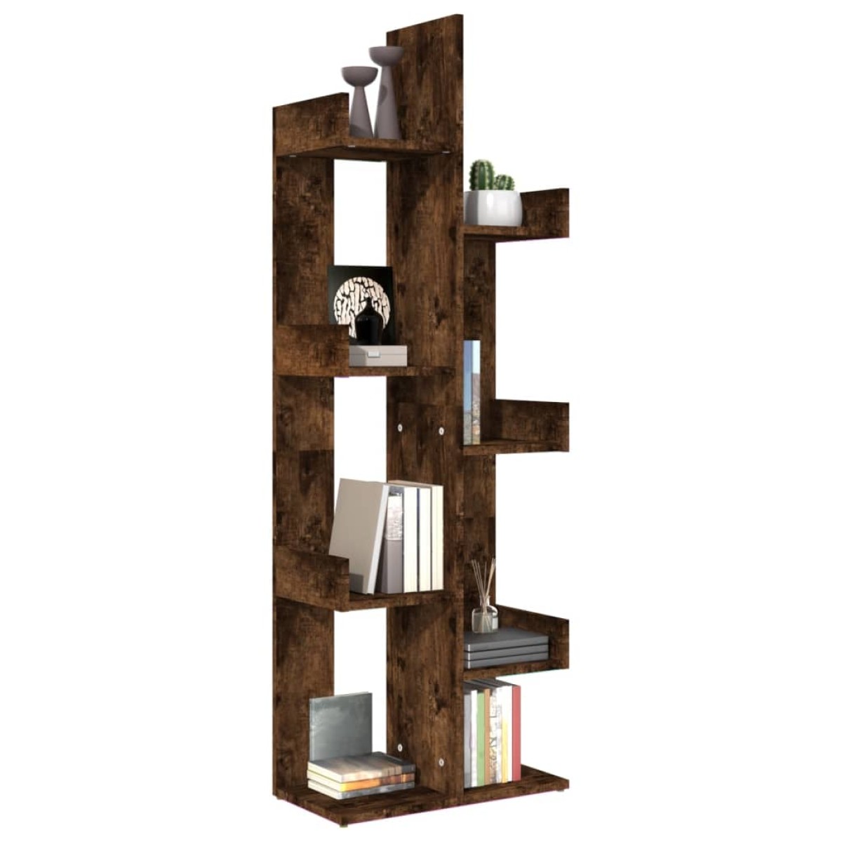 vidaXL Βιβλιοθήκη Καπνιστή Δρυς 48x25,5x140 εκ. από Επεξεργασμένο Ξύλο