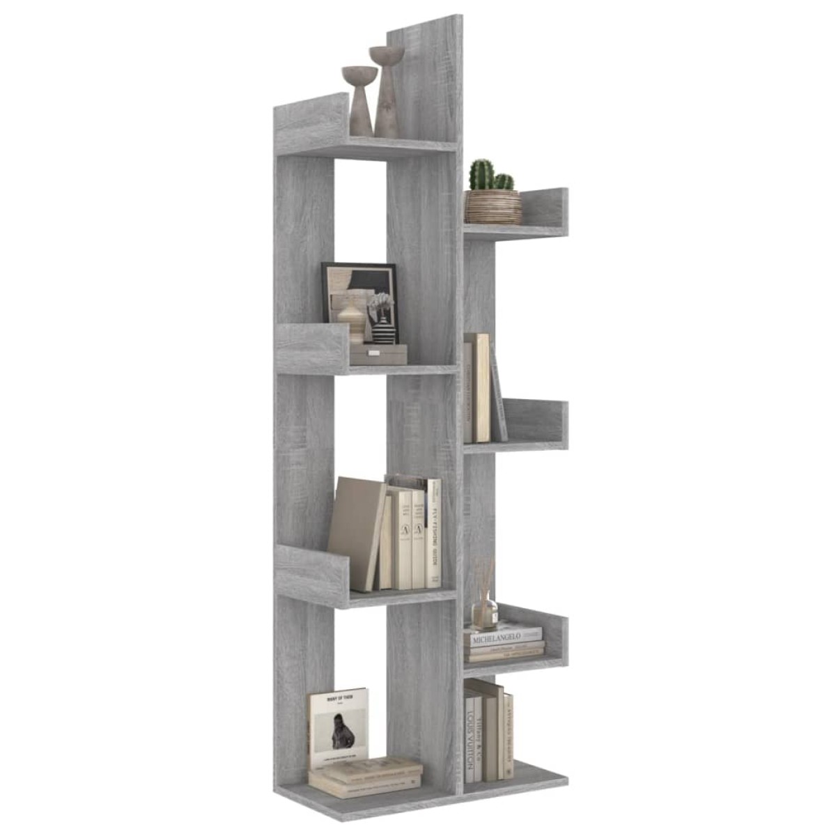 vidaXL Βιβλιοθήκη Γκρι Sonoma 48x25,5x140 εκ. από Επεξεργασμένο Ξύλο