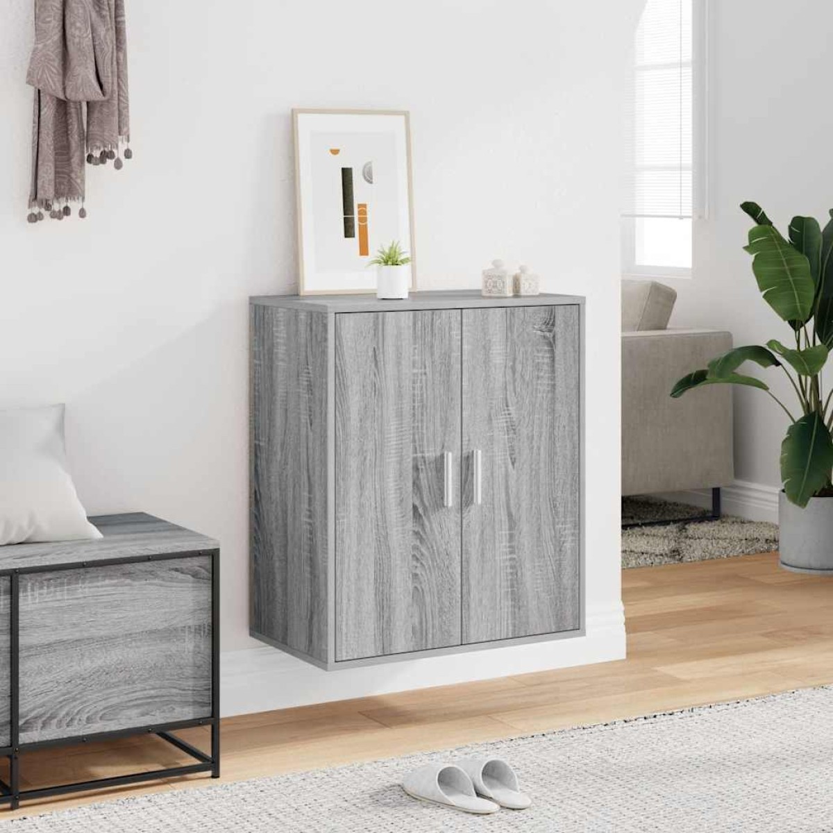 vidaXL Παπουτσοθήκη Γκρι Sonoma 60x35x70 εκ. από Επεξεργασμένο Ξύλο