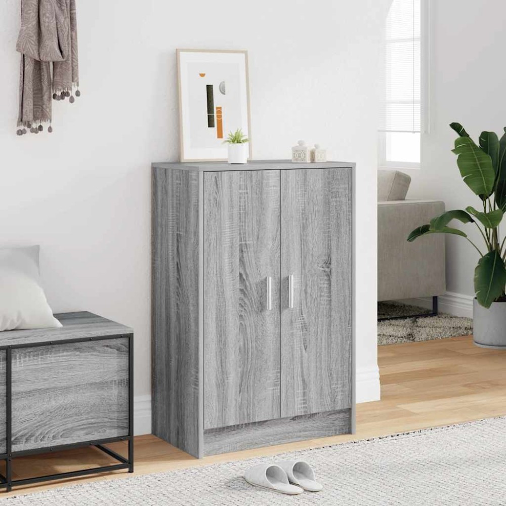 vidaXL Παπουτσοθήκη Γκρι Sonoma 60 x 35 x 92 εκ. Επεξεργασμένο Ξύλο