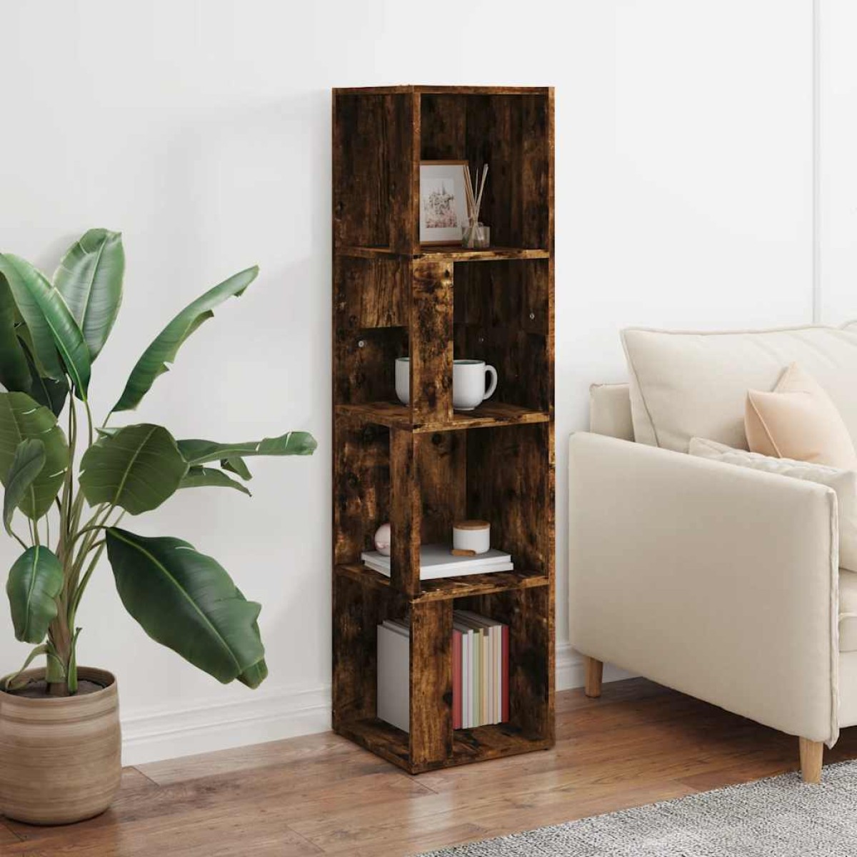 vidaXL Γωνιακό Έπιπλο Καπνιστή δρυς 33x33x132 εκ. από Επεξεργ. Ξύλο