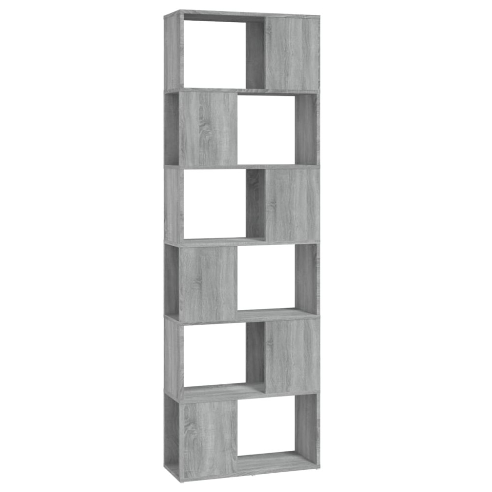 vidaXL Βιβλιοθήκη/Διαχωριστικό Χώρου Γκρι Sonoma 60 x 24 x 186 εκ.