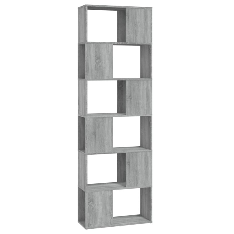 vidaXL Βιβλιοθήκη/Διαχωριστικό Χώρου Γκρι Sonoma 60 x 24 x 186 εκ.