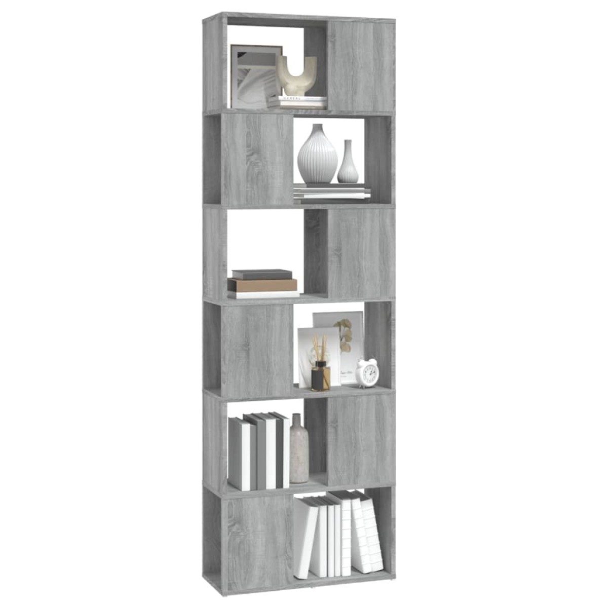 vidaXL Βιβλιοθήκη/Διαχωριστικό Χώρου Γκρι Sonoma 60 x 24 x 186 εκ.