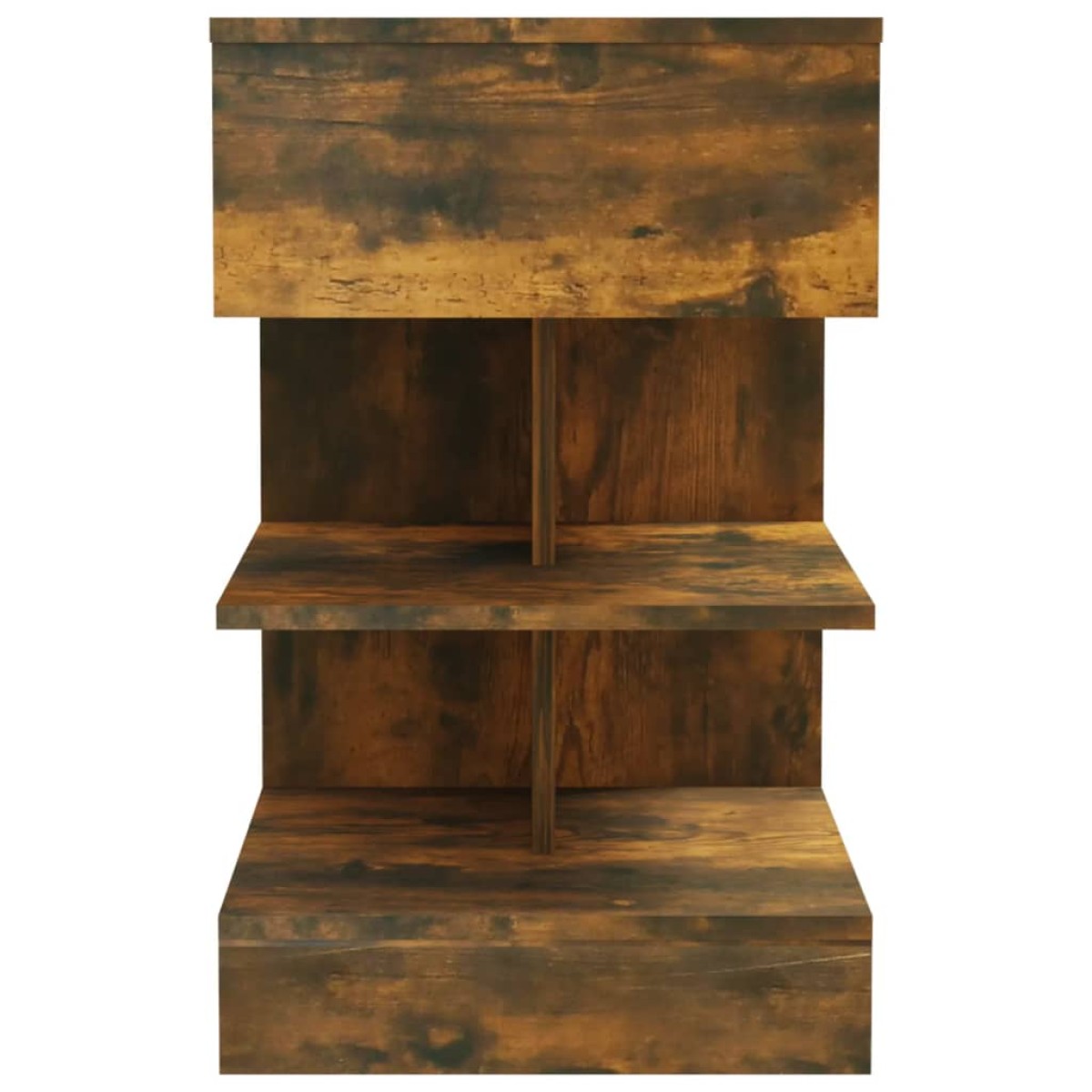 vidaXL Κομοδίνα 2 Τεμ. Καπνιστή Δρυς 40x35x65 εκ. από Επεξεργ. Ξύλο
