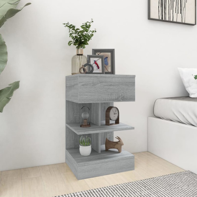 vidaXL Κομοδίνο Γκρι Sonoma 40 x 35 x 65 εκ. από Επεξεργασμένο Ξύλο