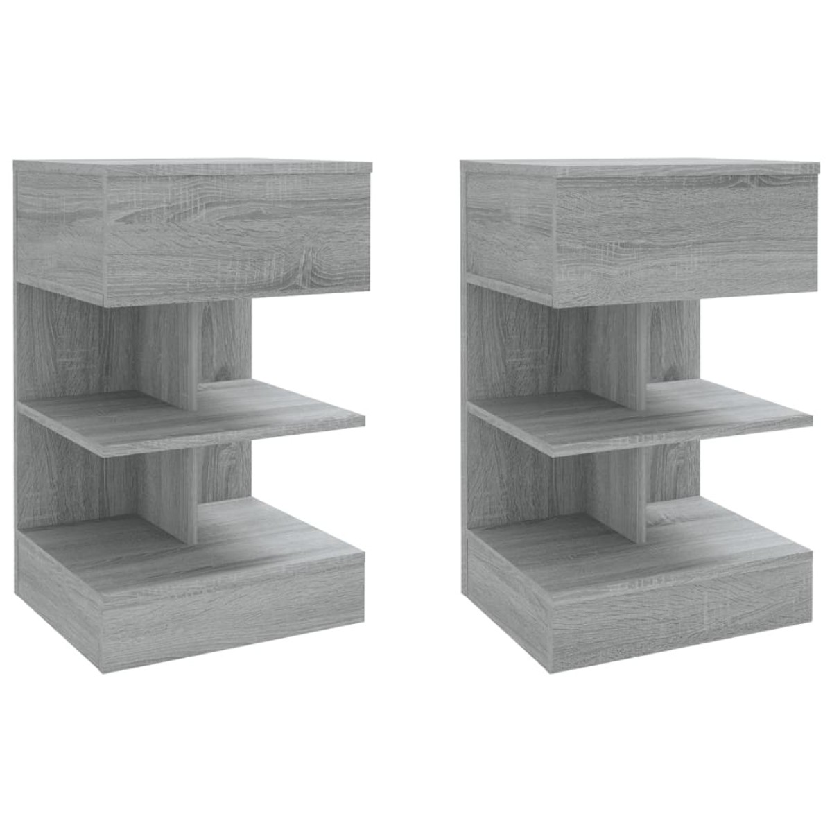vidaXL Κομοδίνα 2 Τεμ. Γκρι Sonoma 40x35x65 εκ. από Επεξεργασμένο Ξύλο
