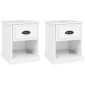 vidaXL Κομοδίνα 2 τεμ. Γυαλ. Λευκό 39x39x47,5 εκ. Επεξεργασμένο Ξύλο