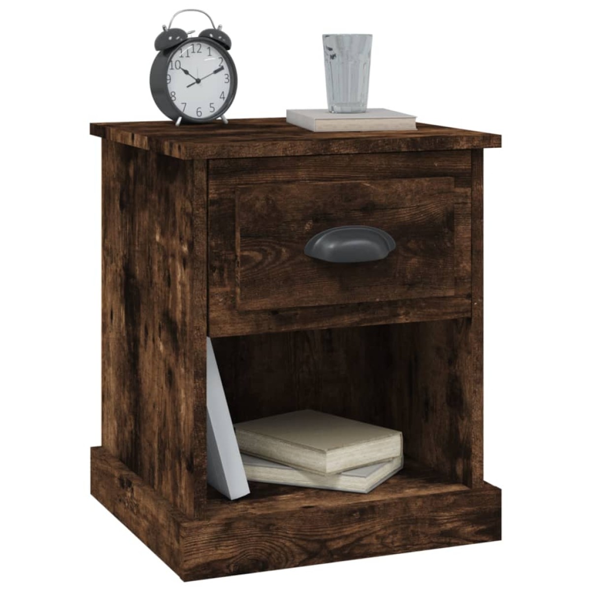 vidaXL Κομοδίνα 2 τεμ. Καπνιστή Δρυς 39x39x47,5 εκ. Επεξεργασμένο Ξύλο