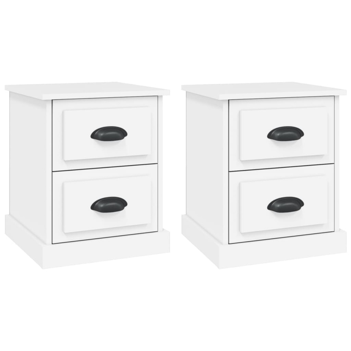 vidaXL Κομοδίνα 2 τεμ. Λευκά 39 x 39 x 47,5 εκ. από Επεξεργασμένο Ξύλο