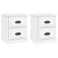 vidaXL Κομοδίνα 2 τεμ. Λευκά 39 x 39 x 47,5 εκ. από Επεξεργασμένο Ξύλο