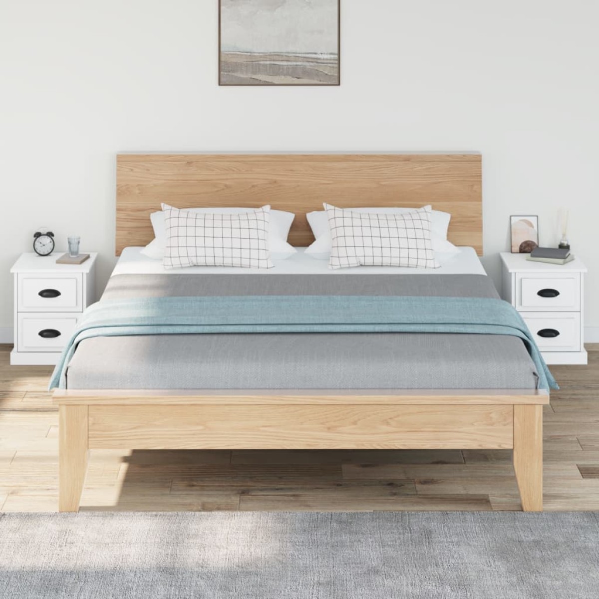 vidaXL Κομοδίνα 2 τεμ. Λευκά 39 x 39 x 47,5 εκ. από Επεξεργασμένο Ξύλο
