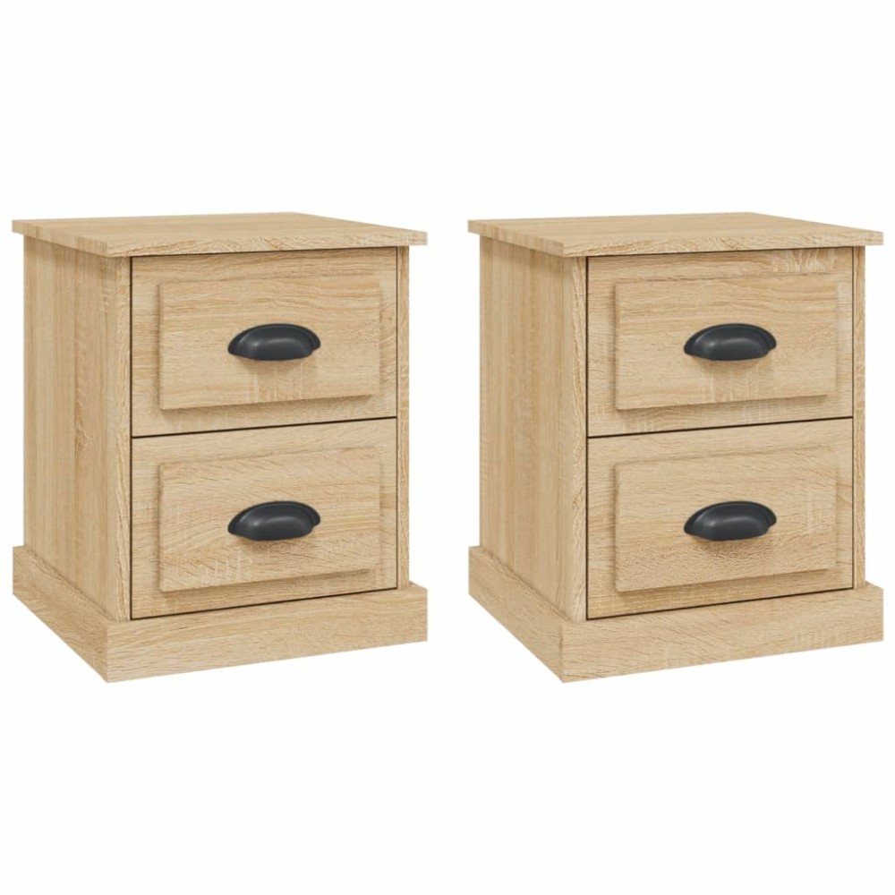 vidaXL Κομοδίνα 2 τεμ. Sonoma Oak 39x39x47,5εκ. από Επεξεργασμένο Ξύλο