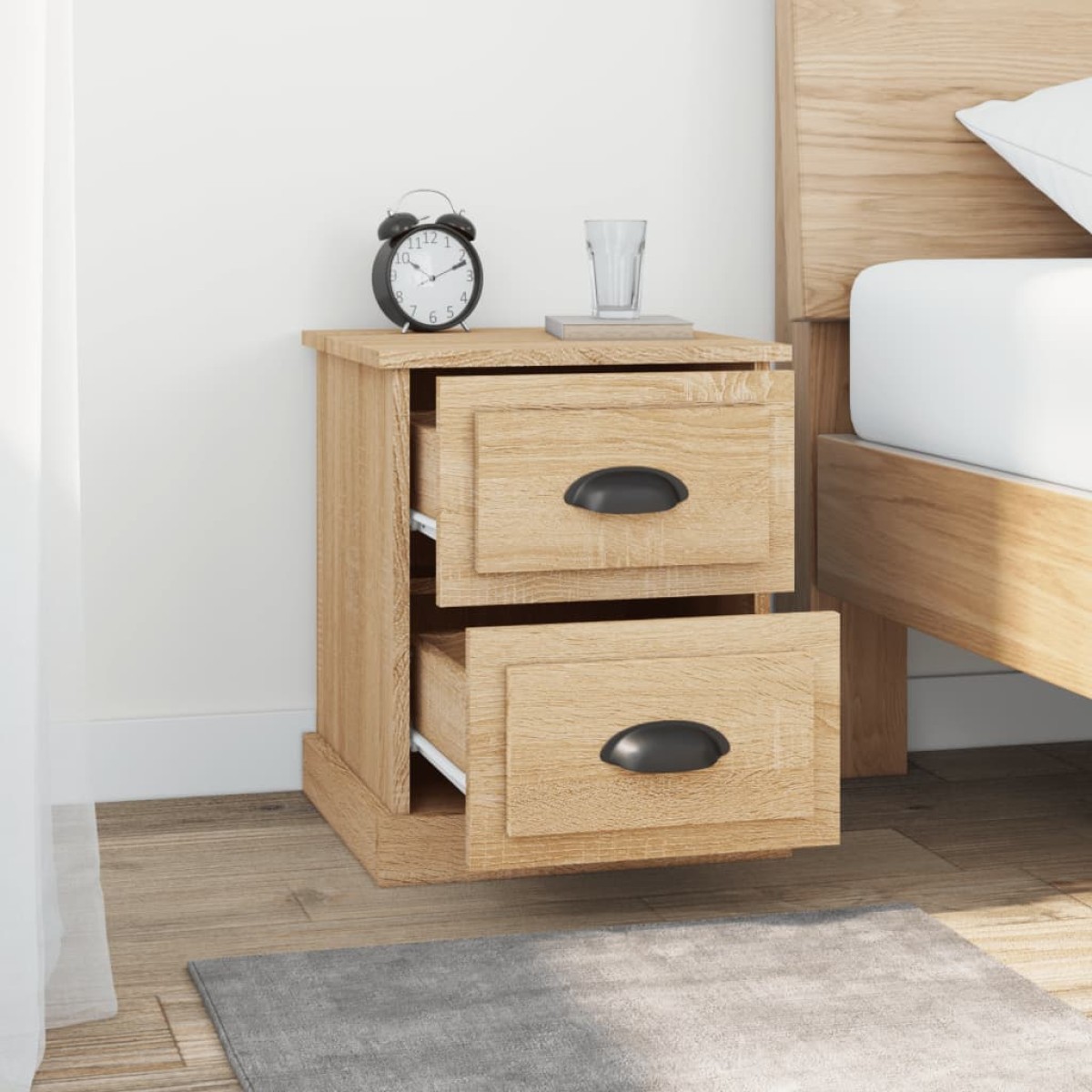 vidaXL Κομοδίνα 2 τεμ. Sonoma Oak 39x39x47,5εκ. από Επεξεργασμένο Ξύλο