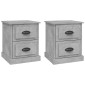 vidaXL Κομοδίνα 2 τεμ. Γκρι Σκυροδέματος 39x39x47,5 εκ. Επεξεργ. Ξύλο