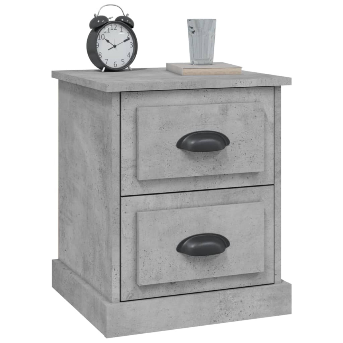 vidaXL Κομοδίνα 2 τεμ. Γκρι Σκυροδέματος 39x39x47,5 εκ. Επεξεργ. Ξύλο