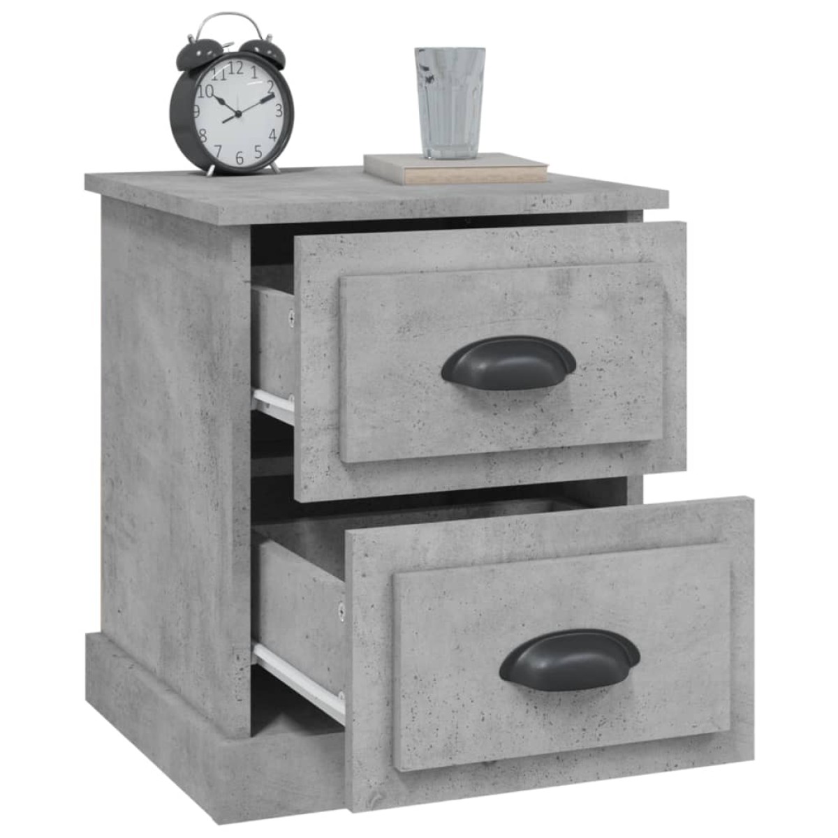 vidaXL Κομοδίνα 2 τεμ. Γκρι Σκυροδέματος 39x39x47,5 εκ. Επεξεργ. Ξύλο