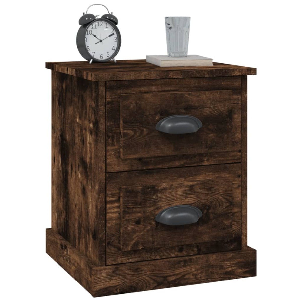 vidaXL Κομοδίνα 2 τεμ. Καπνιστή Δρυς 39x39x47,5 εκ. Επεξεργασμένο Ξύλο
