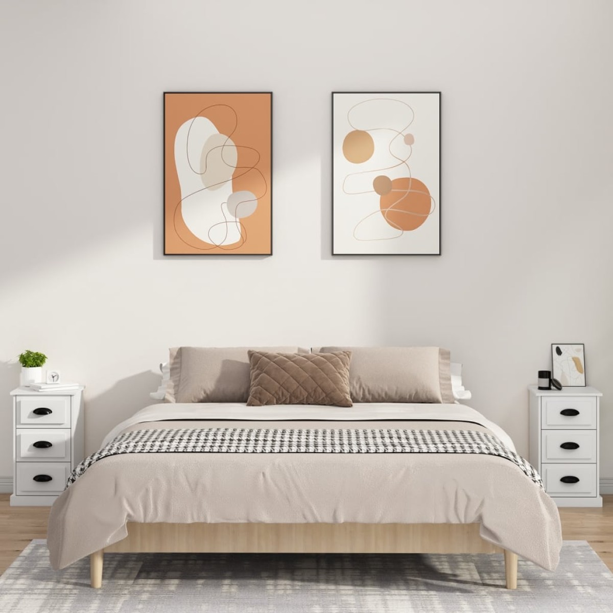 vidaXL Κομοδίνο Λευκό 39 x 39 x 67 εκ. από Επεξεργασμένο Ξύλο