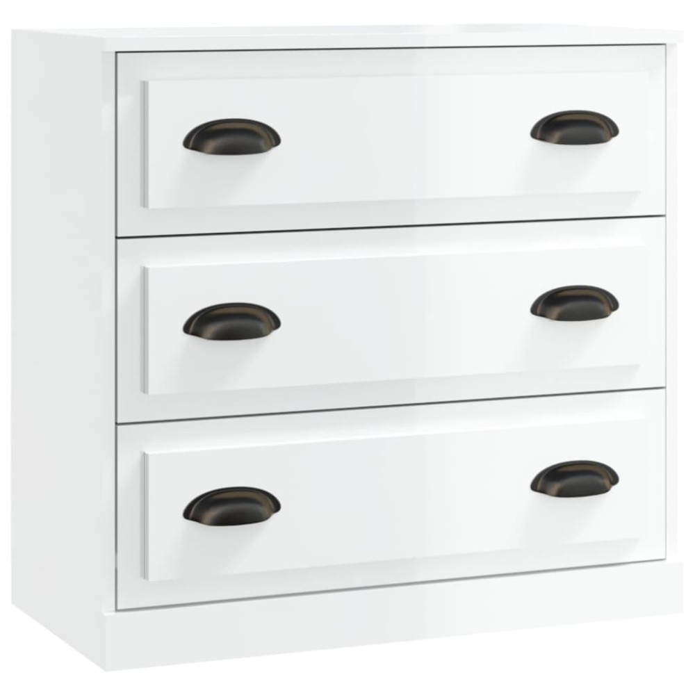vidaXL Ντουλάπι Γυαλιστερό Λευκό 70x35,5x67,5 εκ. Επεξεργασμένο Ξύλο