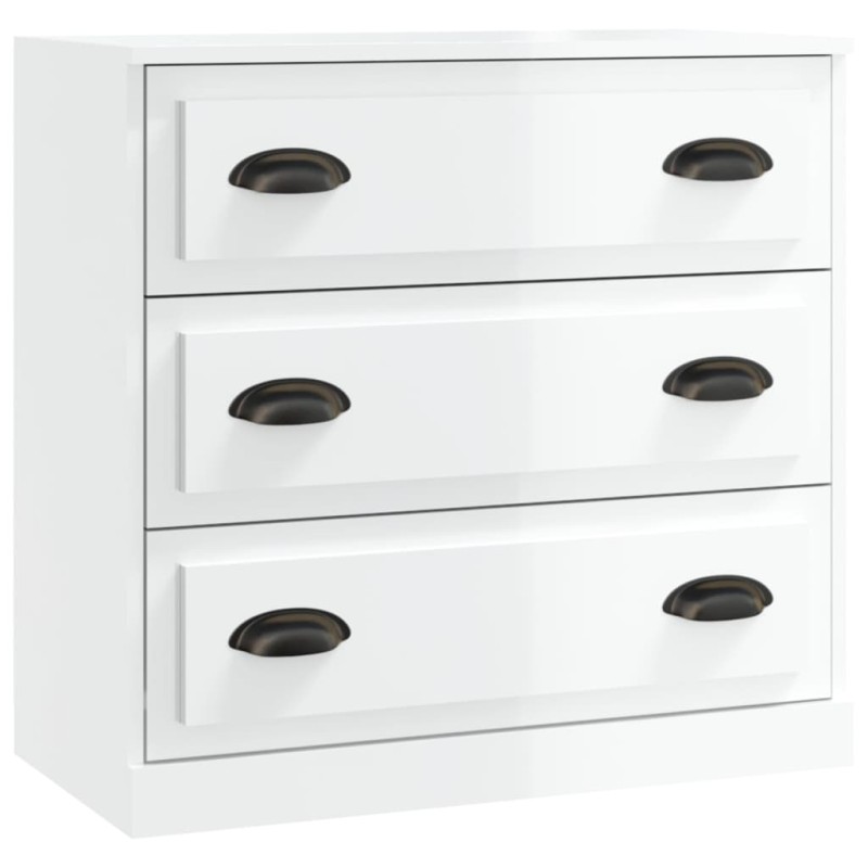 vidaXL Ντουλάπι Γυαλιστερό Λευκό 70x35,5x67,5 εκ. Επεξεργασμένο Ξύλο