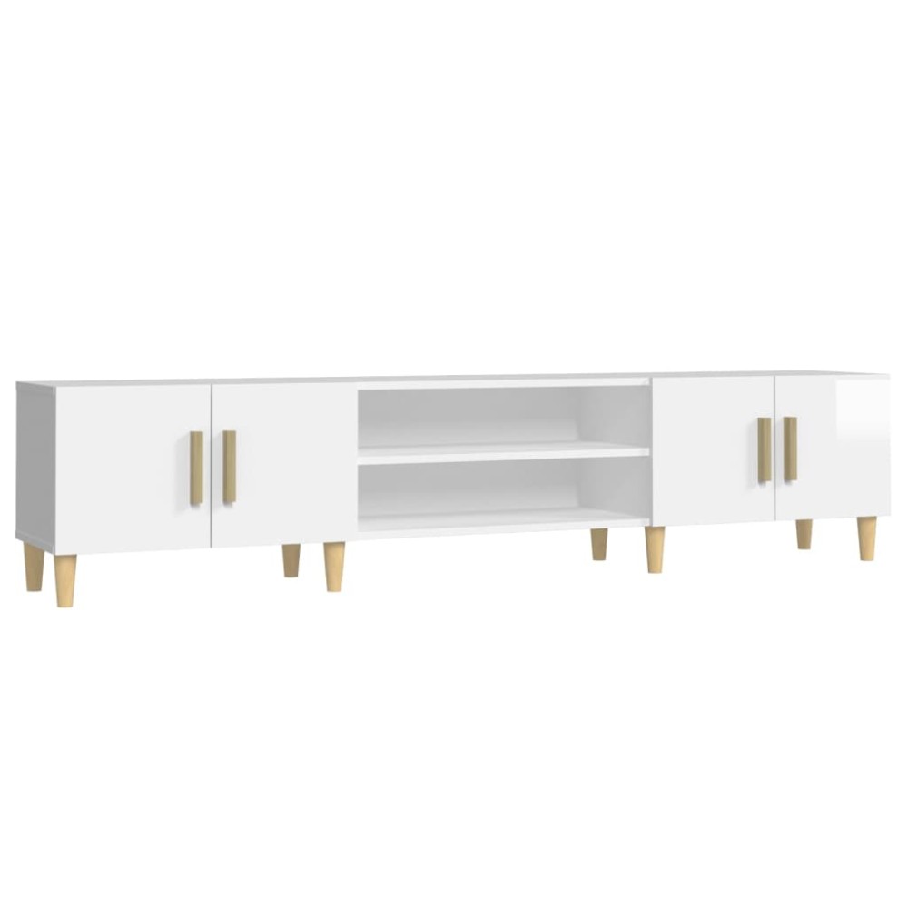 vidaXL Έπιπλο Τηλεόρασης Γυαλ. Λευκό 180x31,5x40 εκ Επεξεργασμένο Ξύλο
