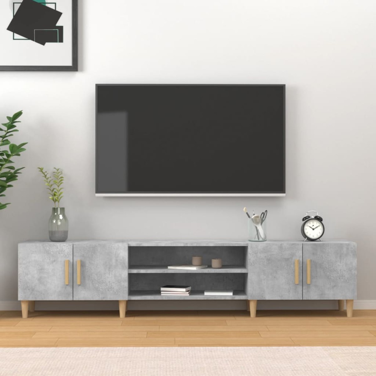 vidaXL Έπιπλο Τηλεόρασης Γκρι Σκυρ. 180x31,5x40 εκ. Επεξ. Ξύλο