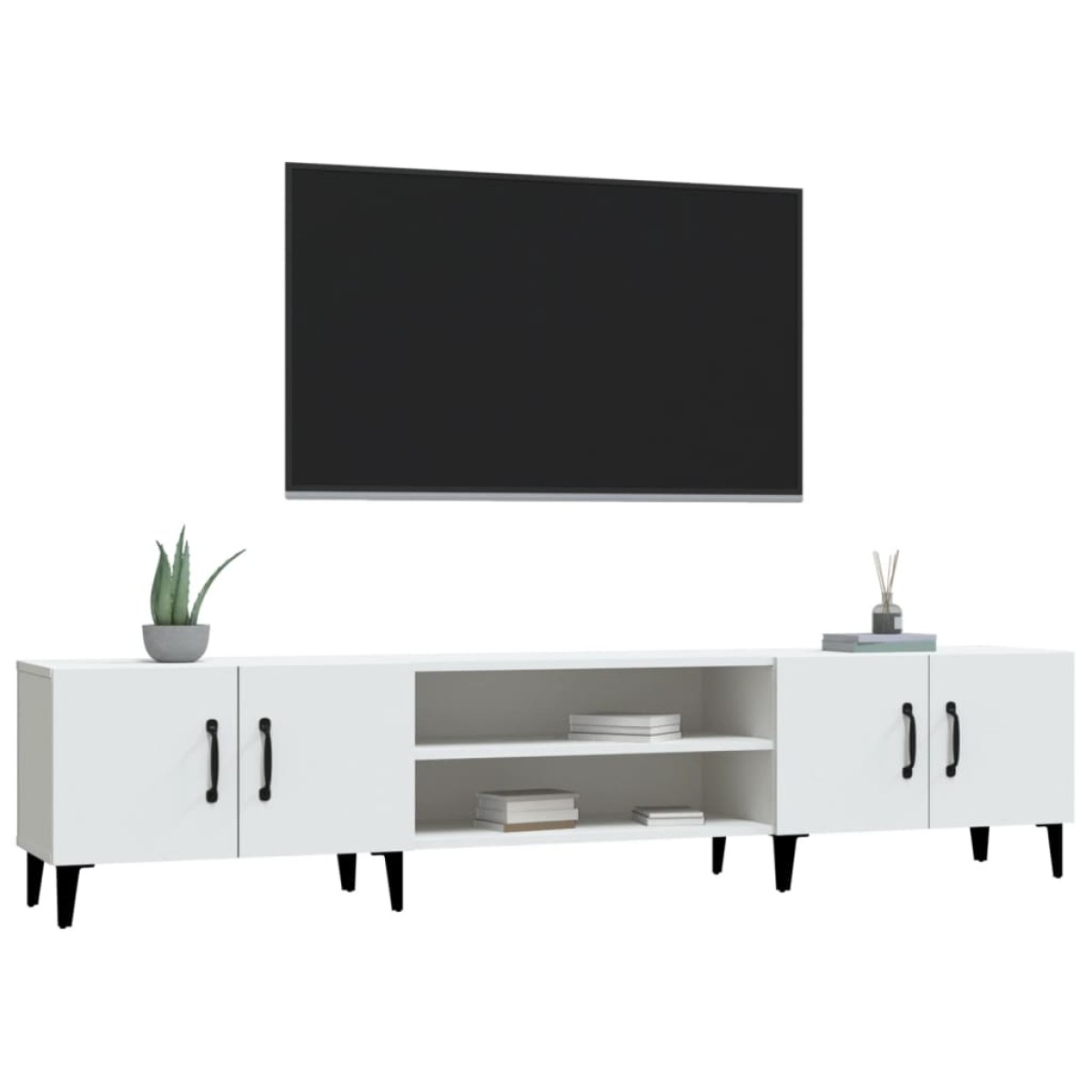 vidaXL Έπιπλο Τηλεόρασης Λευκό 180 x 31,5 x 40 εκ. Επεξεργασμένο Ξύλο