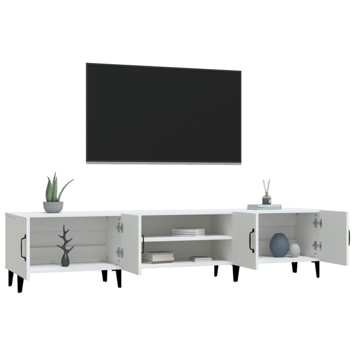 vidaXL Έπιπλο Τηλεόρασης Λευκό 180 x 31,5 x 40 εκ. Επεξεργασμένο Ξύλο