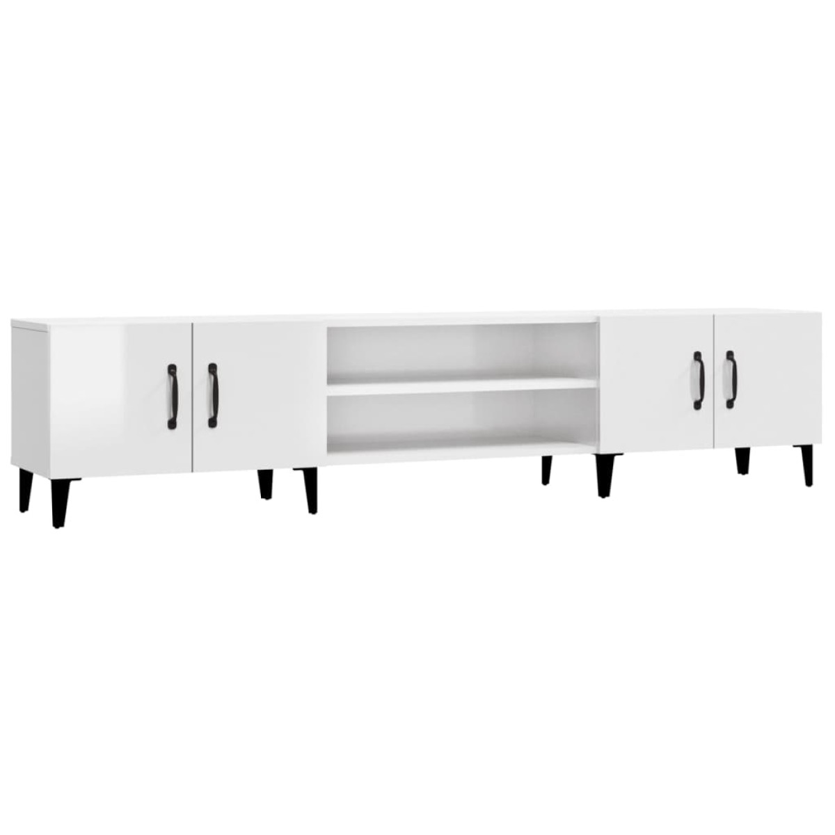 vidaXL Έπιπλο Τηλεόρασης Γυαλ. Λευκό 180x31,5x40 εκ Επεξεργασμένο Ξύλο