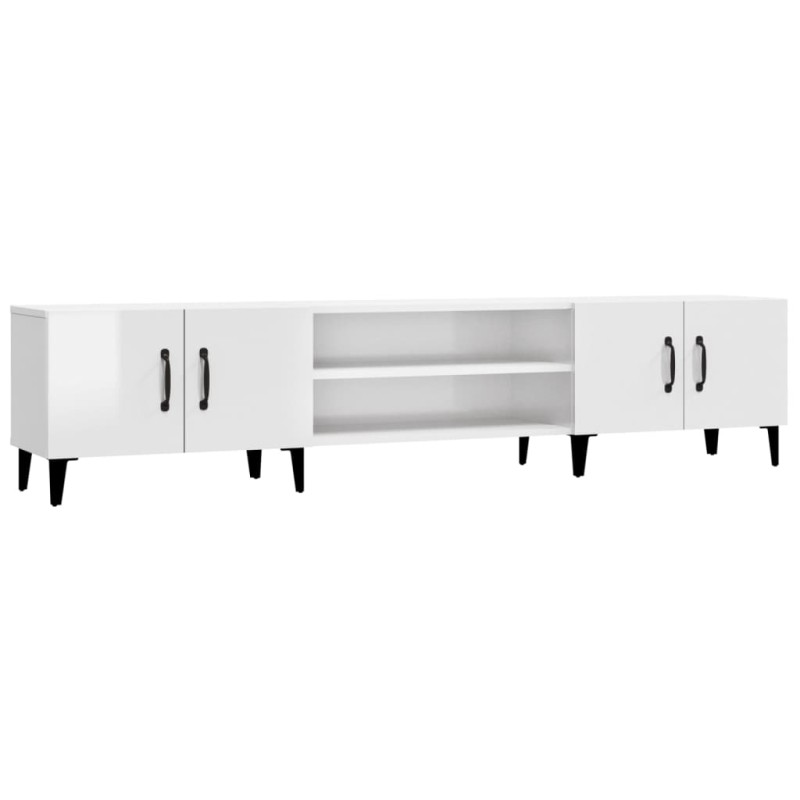 vidaXL Έπιπλο Τηλεόρασης Γυαλ. Λευκό 180x31,5x40 εκ Επεξεργασμένο Ξύλο
