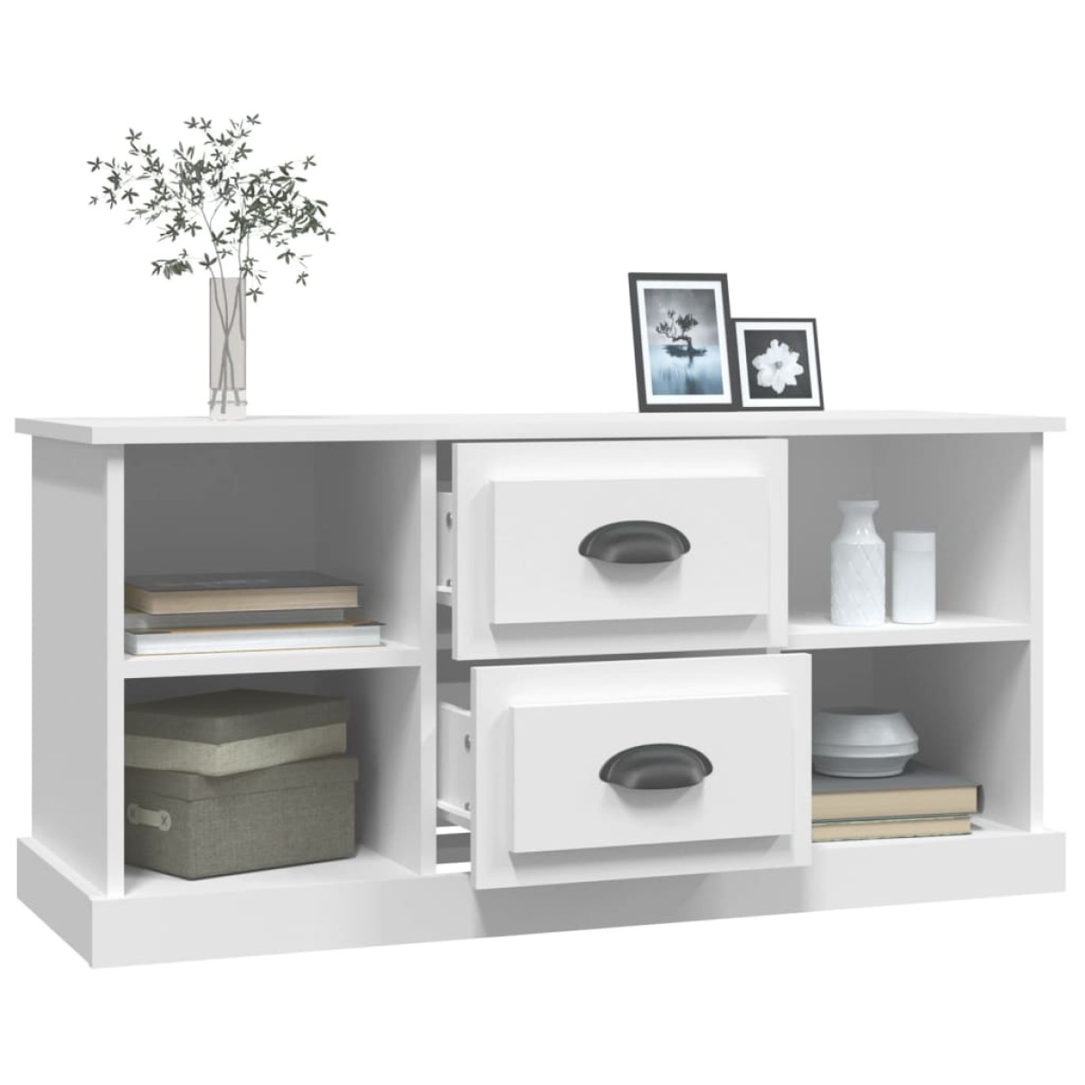 vidaXL Έπιπλο Τηλεόρασης Λευκό 99,5 x 35,5 x 48 εκ. Επεξεργασμένο Ξύλο