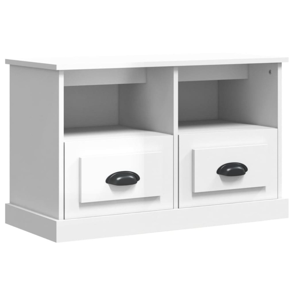 vidaXL Έπιπλο Τηλεόρασης Γυαλ. Λευκό 80x35x50 εκ. Επεξεργασμένο Ξύλο