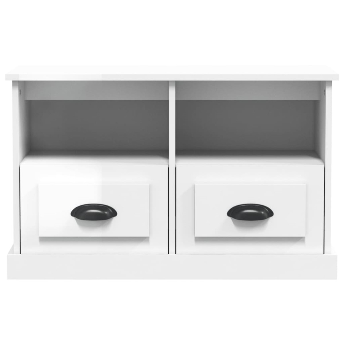 vidaXL Έπιπλο Τηλεόρασης Γυαλ. Λευκό 80x35x50 εκ. Επεξεργασμένο Ξύλο